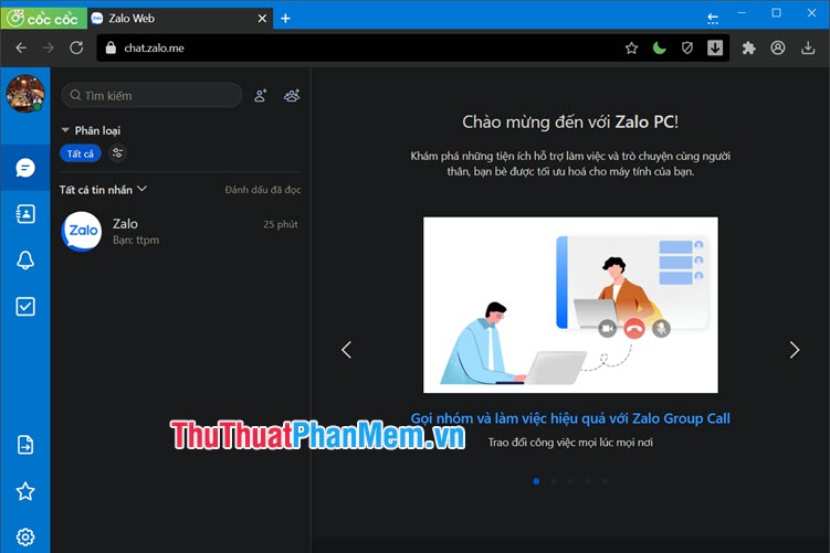 Phiên bản web của Zalo cũng được chuyển đổi