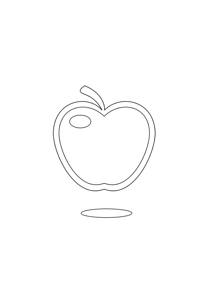 Tranh tô màu biểu tượng quả táo