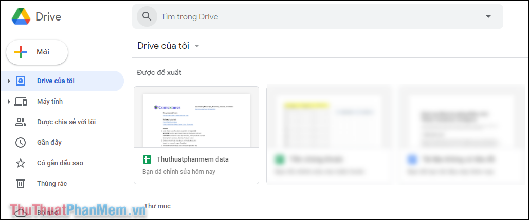 Truy cập trang chủ Google Drive chứa tài liệu dữ liệu bạn muốn tìm kiếm từ khóa.