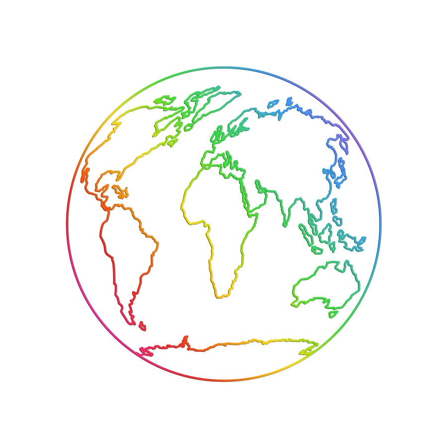 Logo địa cầu nhiều màu sắc