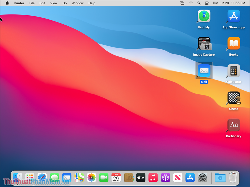 Màn hình máy tính MacOS đang chứa rất nhiều biểu tượng ứng dụng, icon ứng dụng