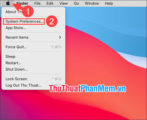 Click chọn System preferences