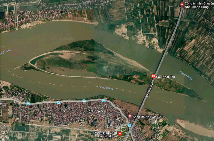 Hình ảnh sông Hồng nhìn qua vệ tinh