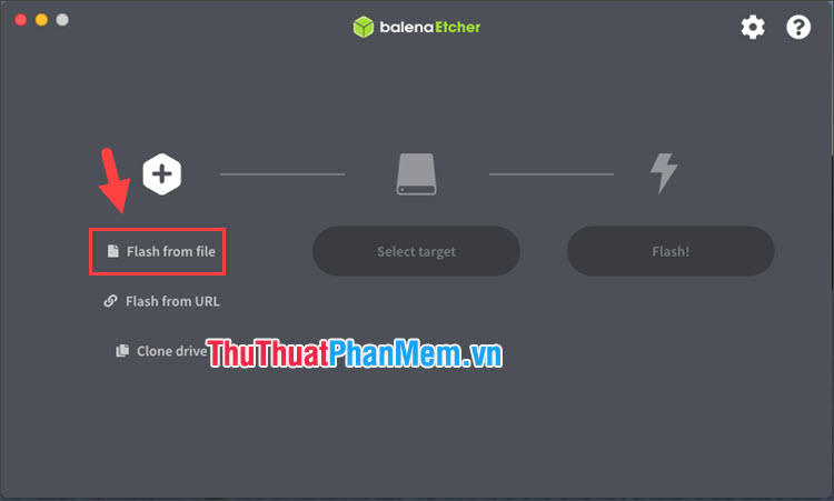 Click vào Flash from file để mở file cài đặt macOS