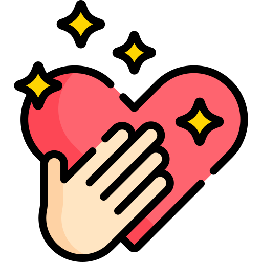 Icon trái tim và bàn tay