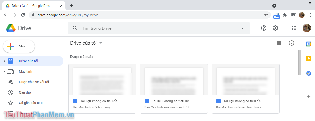 Truy cập trang chủ của Google Drive để chuyển đổi