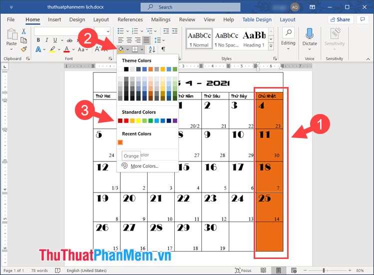 Chọn màu sắc bạn ưa thích