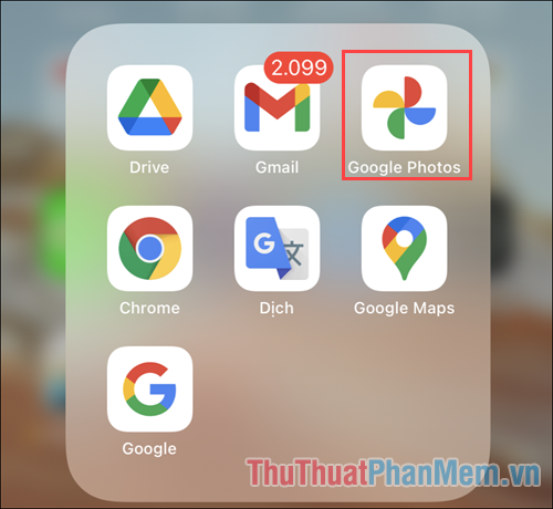 Mở ứng dụng Google Photos trên điện thoại máy tính bảng