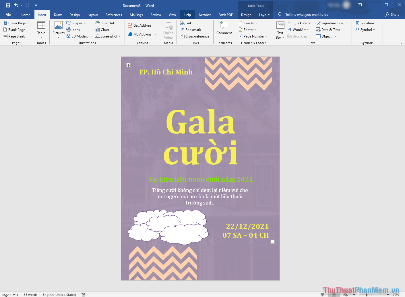 Cách thiết kế Poster, tờ rơi, áp phích bẳng Microsoft Word