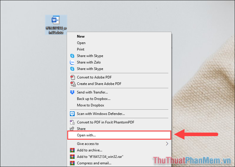 Nhấn vào ảnh để phóng to Click chuột phải và chọn Open With… để mở trên ứng dụng Microsoft Word