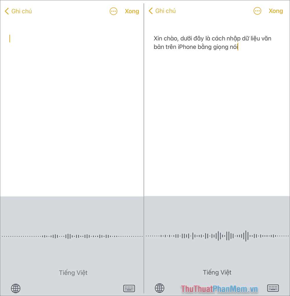 Cách nhập văn bản trên iPhone bằng giọng nói (Tiếng Việt)