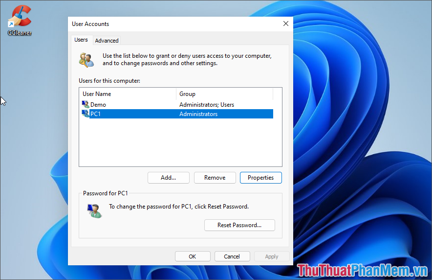 Hoàn tất việc cấp quyền Admin cho các tài khoản trên máy tính Windows 11
