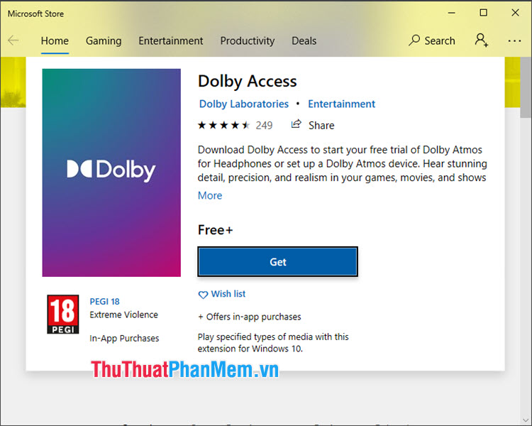 Dolby Access cung cấp một số cải tiến về âm thanh vòm.