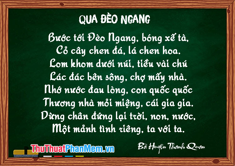 Bài thơ Qua đèo Ngang của Bà Huyện Thanh Quan