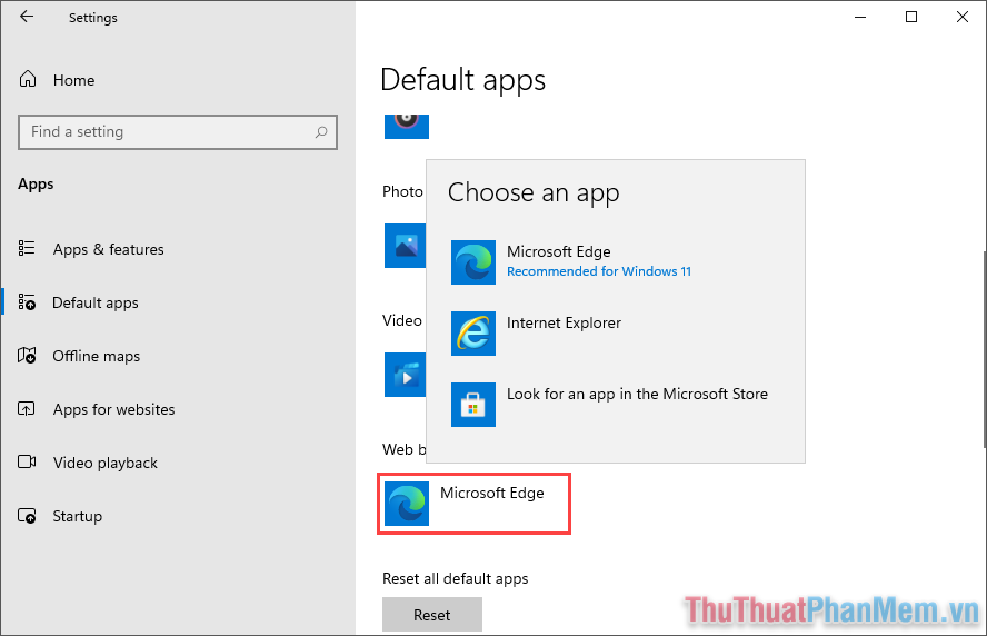 Dễ dàng thay đổi các ứng dụng mặc định khi mở các file, tài liệu, tính năng trên máy tính Windows 11