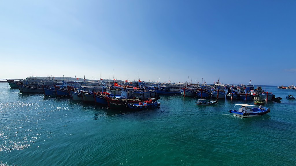 Hình ảnh đoàn thuyền đánh cá trên đảo Phú Quý
