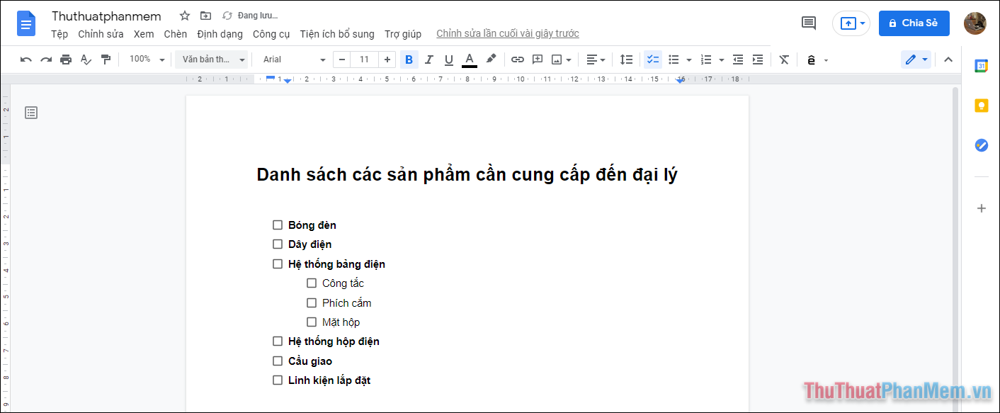 Hoàn tất việc tạo danh sách đề mục có lựa chọn, danh sách khảo sát, danh sách đánh dấu kiểm tra trên máy tính