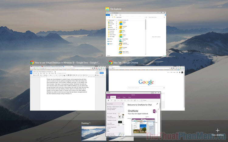 Cách tạo lối tắt để chuyển đổi màn hình ảo Windows 10 Virtual Desktop