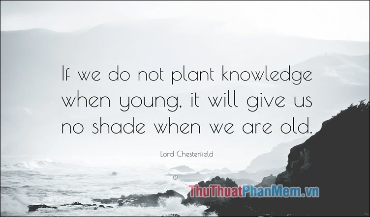 If we do not plant knowledge when young, it will give us no shade when we are old