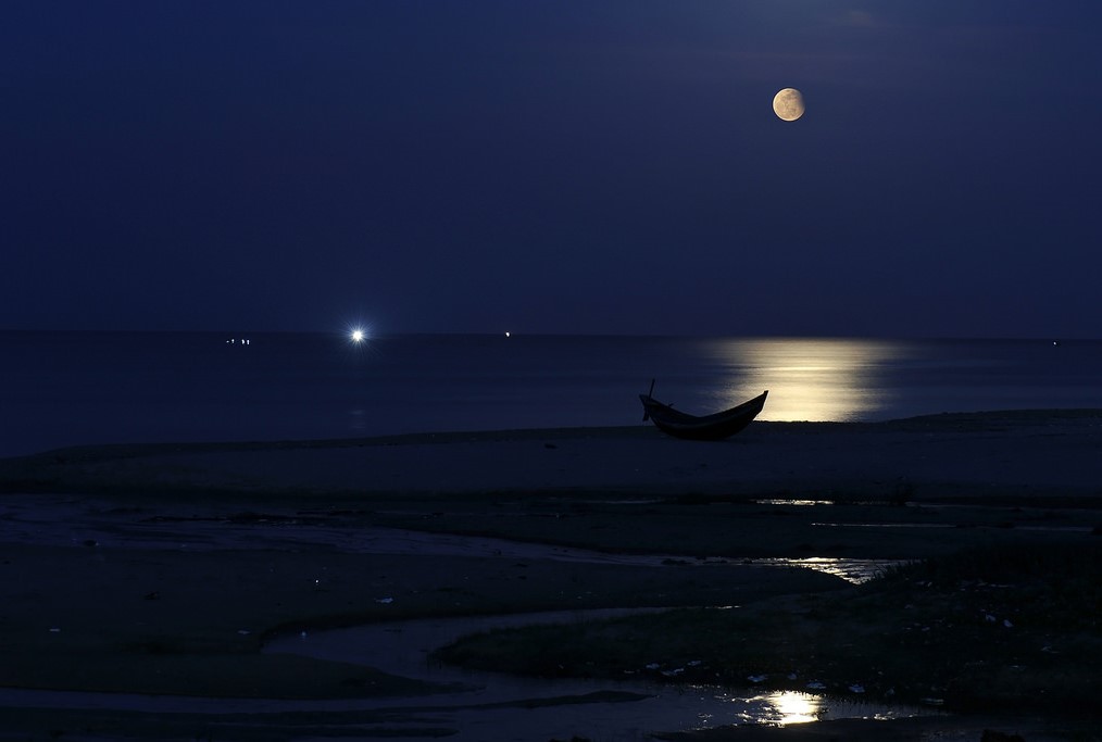Hình ảnh chúc buổi tối trên biển