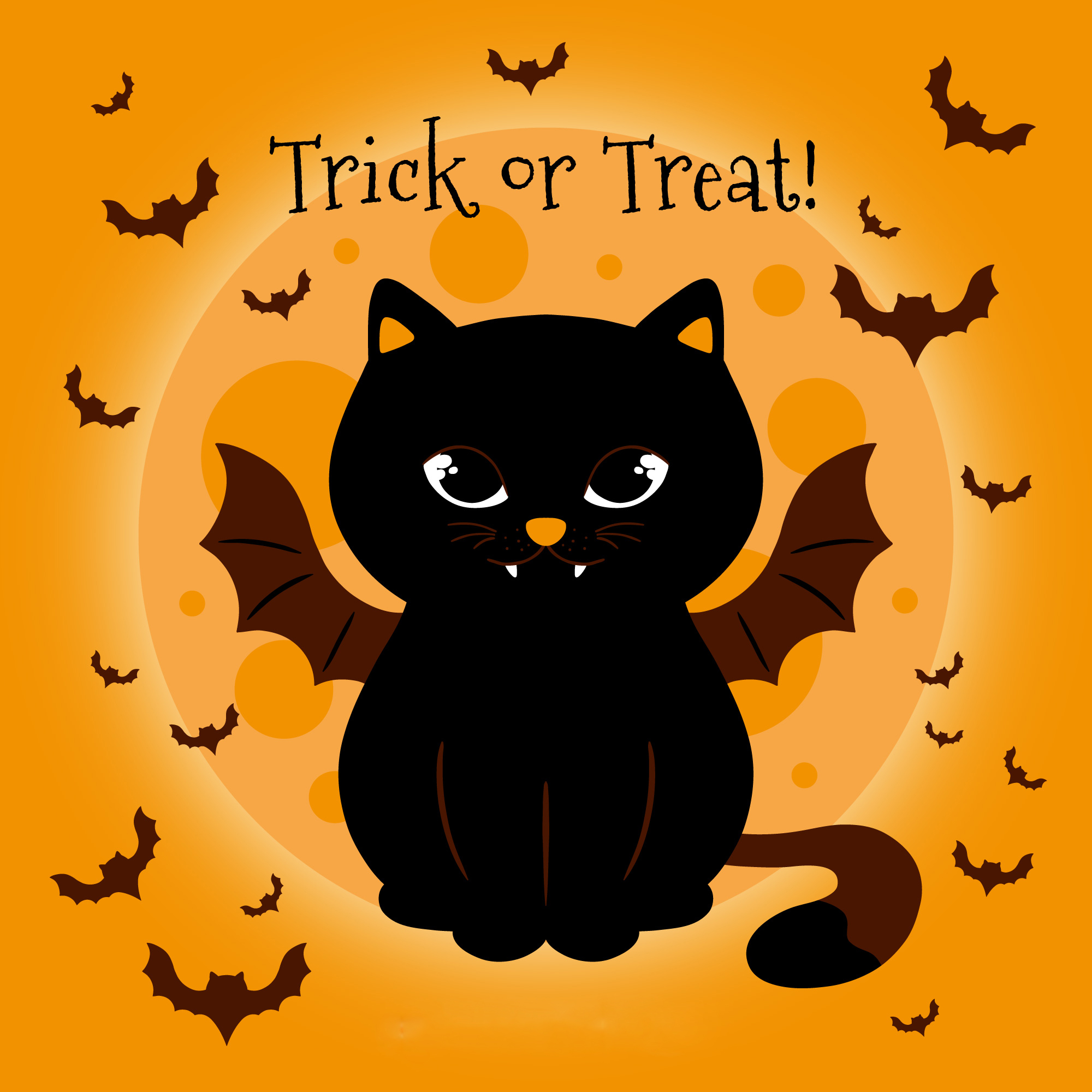 Hình vẽ mèo đen Halloween đầy ấn tượng
