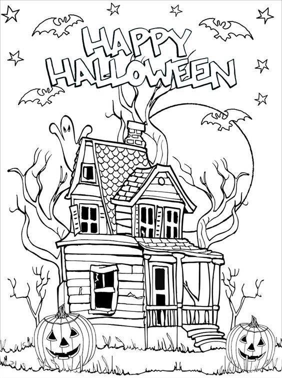 Trang tô màu Halloween vui vẻ