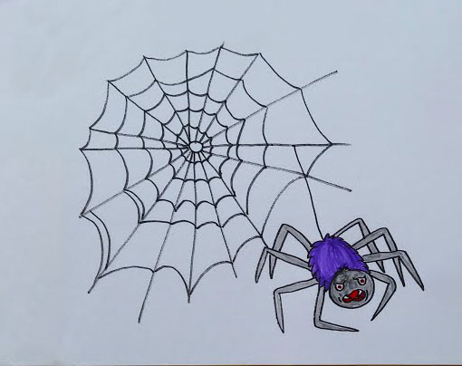 Tranh vẽ nhện Halloween