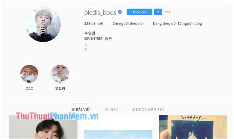 Tên Instagram tiếng Hàn dành cho Nam