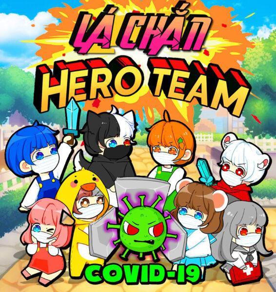 Hình ảnh chibi Hero Team chống lại covid