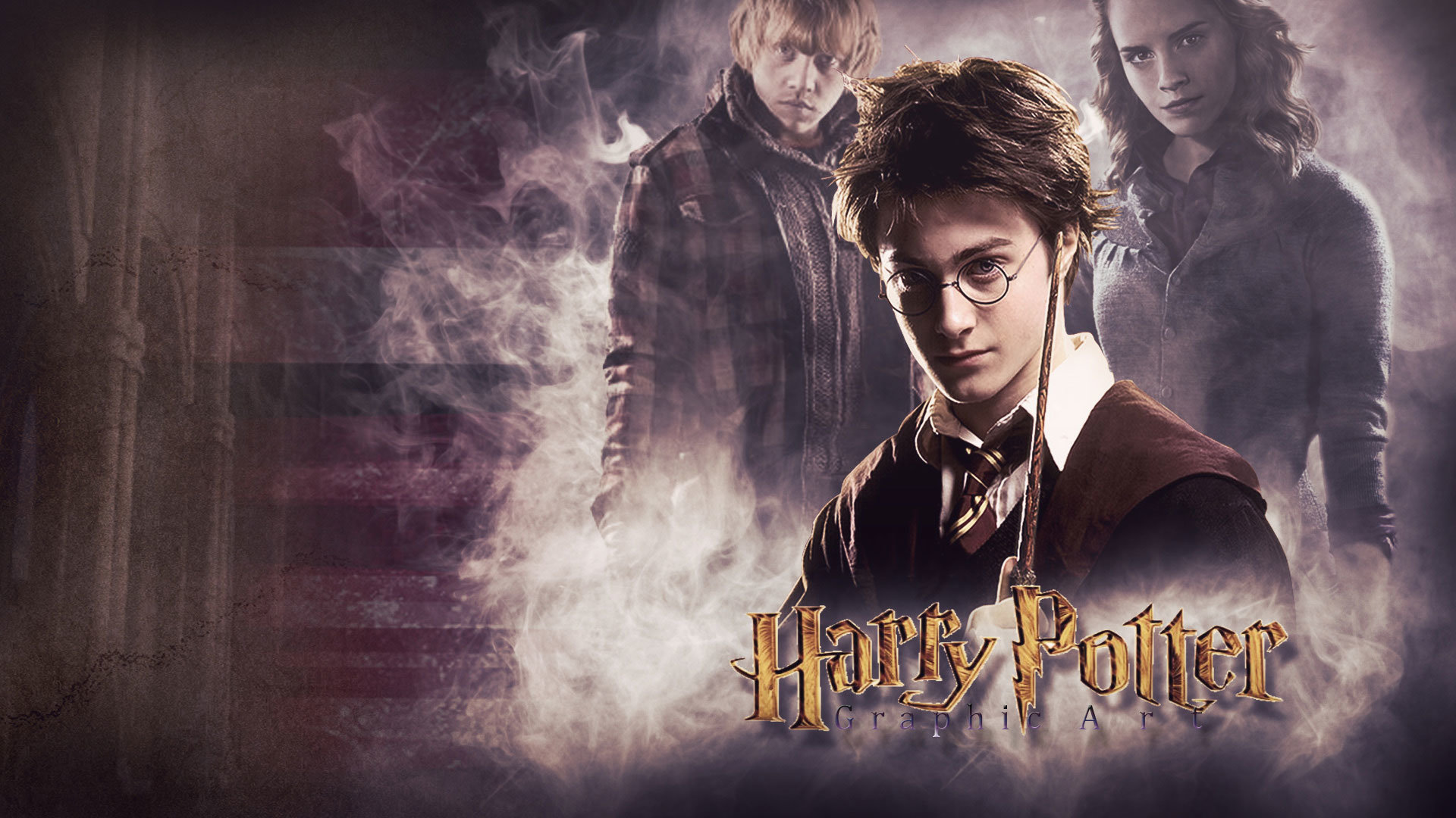 Hình nền bộ ba Ron, Hermione và Harry Potter