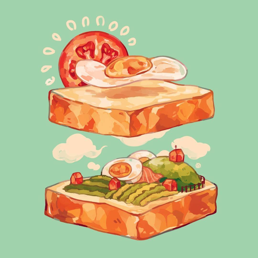 Anime food digital art images