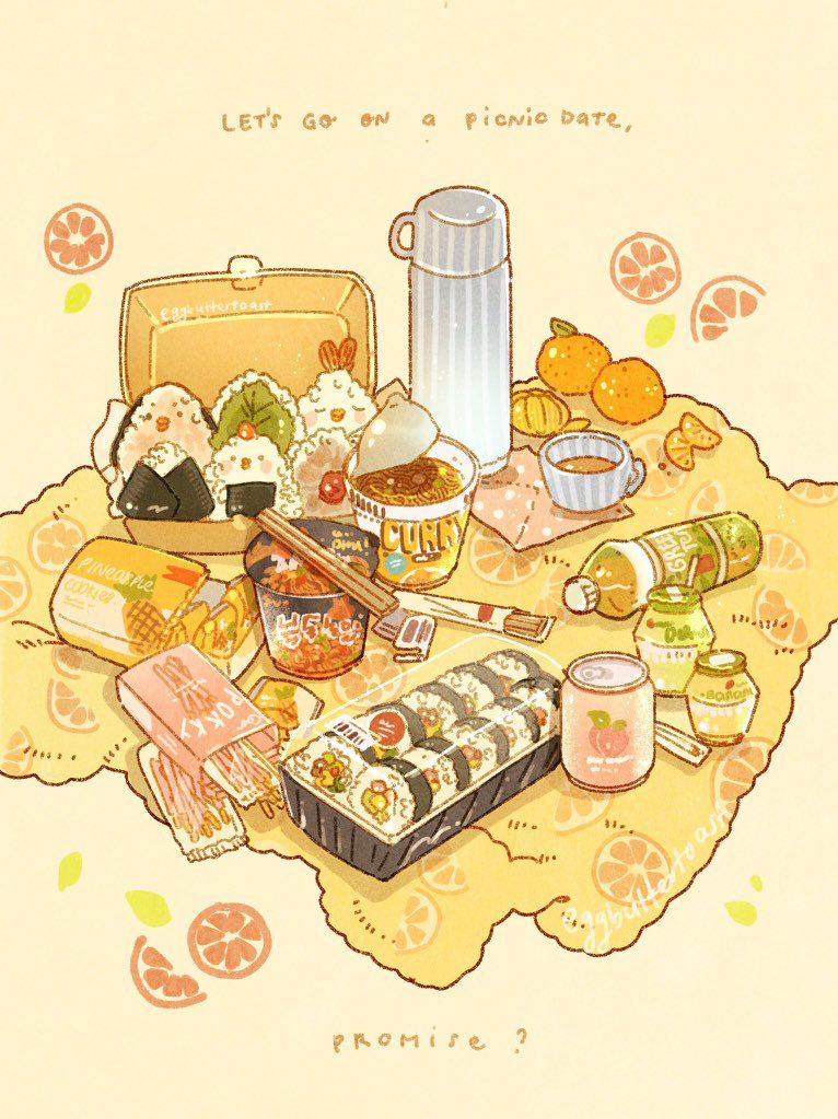 Hình hình họa món ăn picnic xinh đẹp đặc biệt đẹp