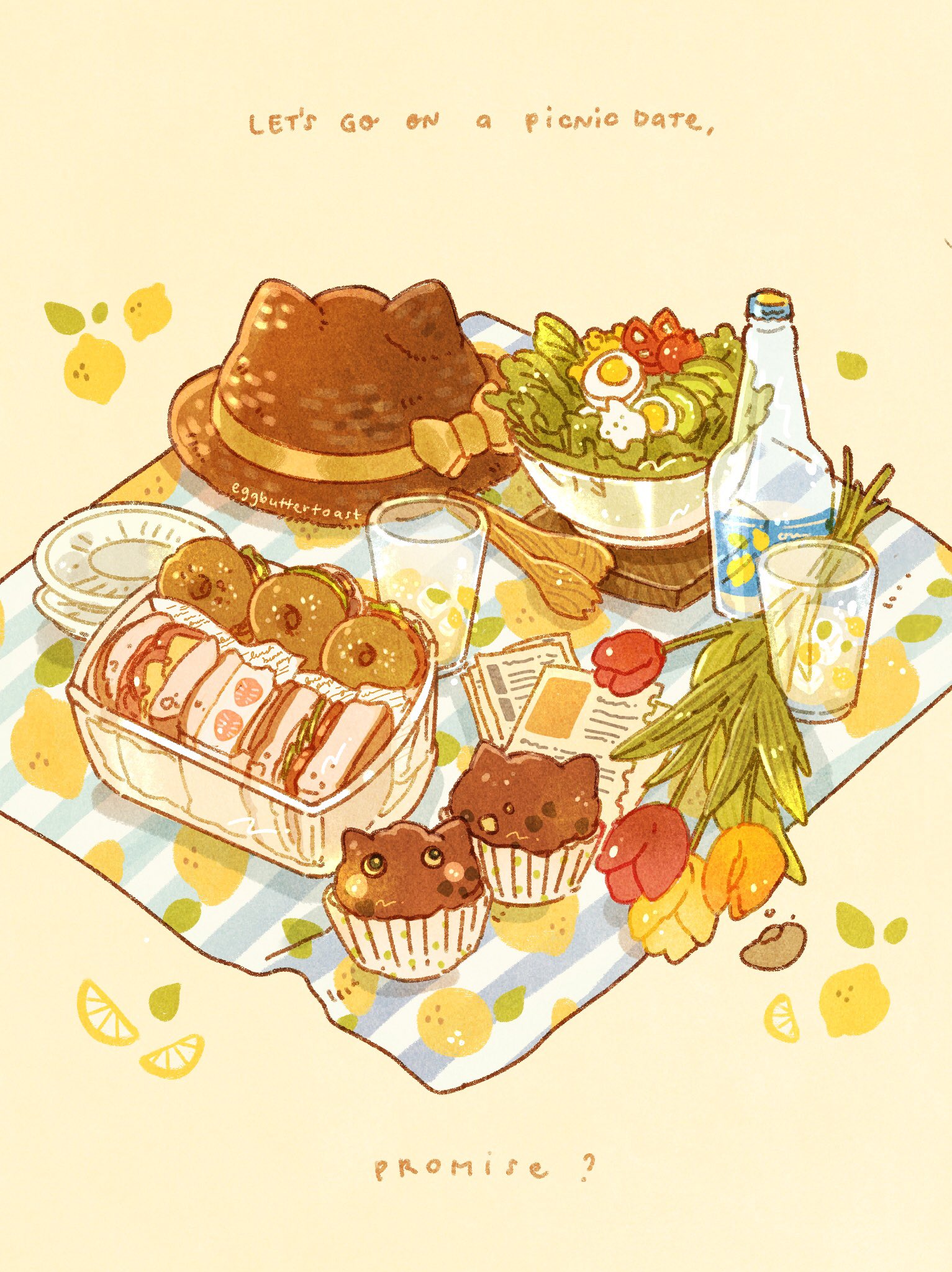 Hình ảnh đồ ăn picnic dễ thương