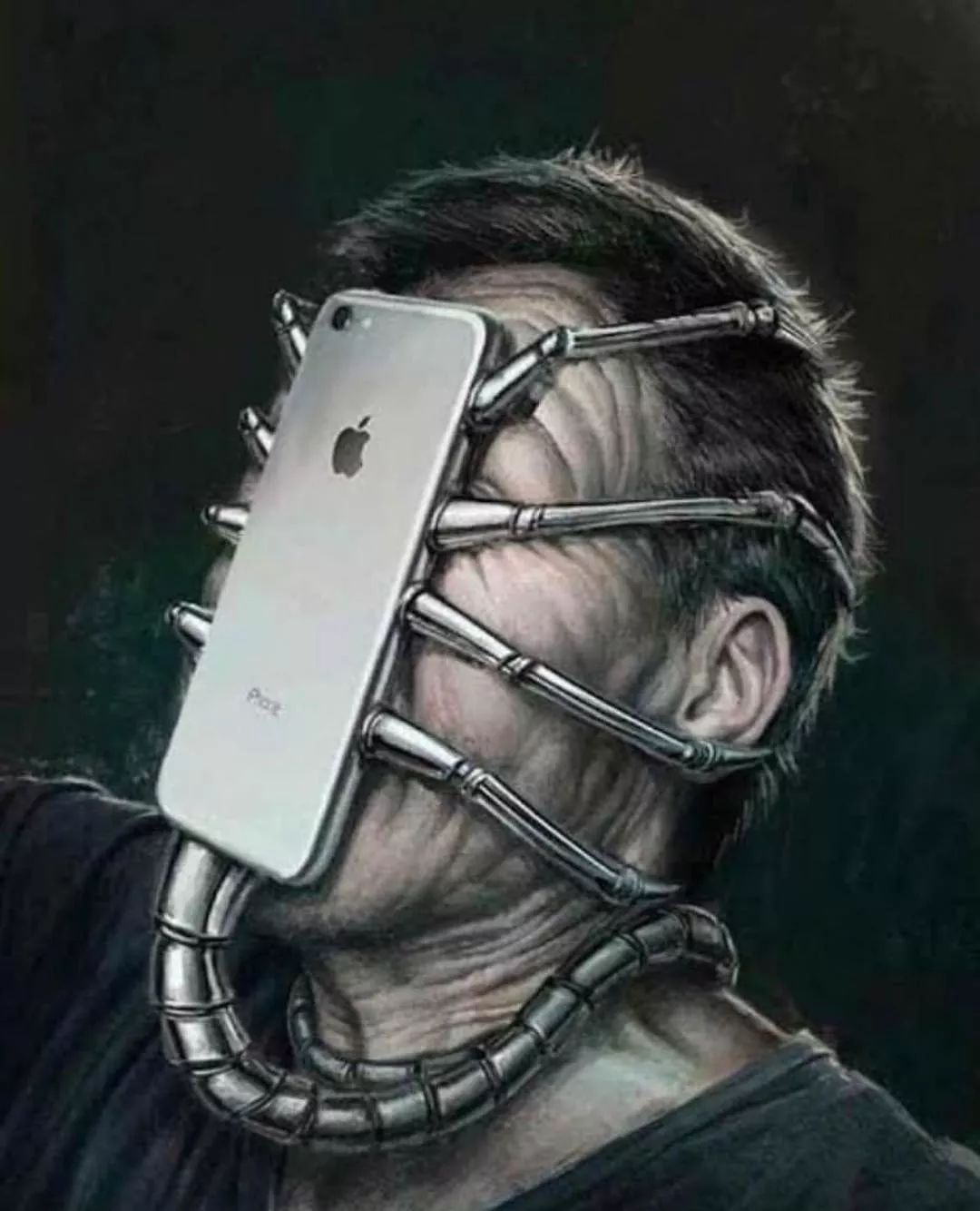 Hình ảnh châm biếm về con người và công nghệ