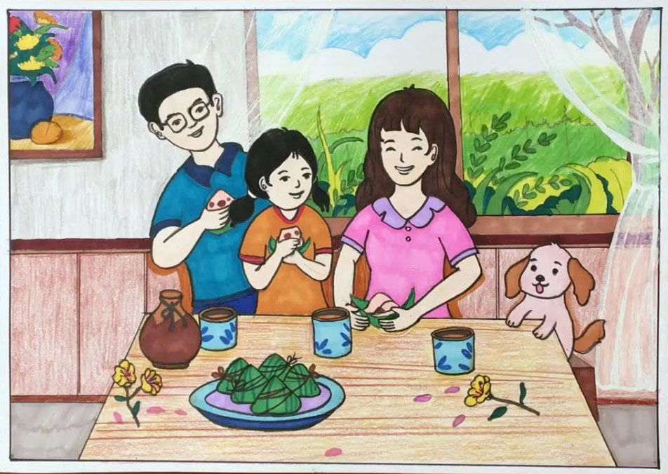 Bức tranh vẽ về đề tài gia đình