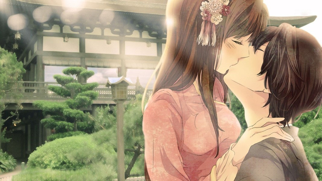 Hình ảnh hôn môi anime