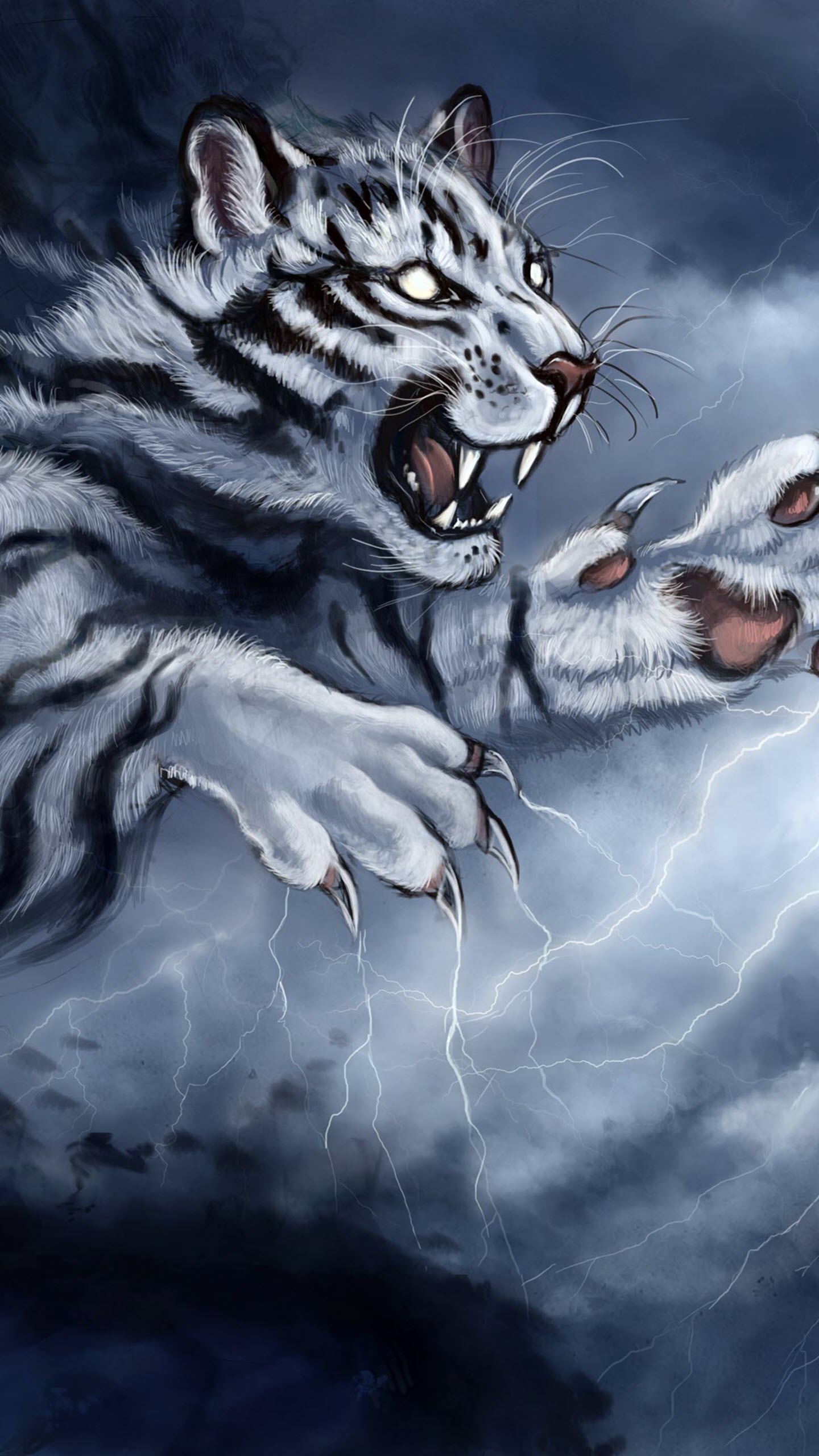 Hình nền con cái hổ White mang đến năng lượng điện thoại