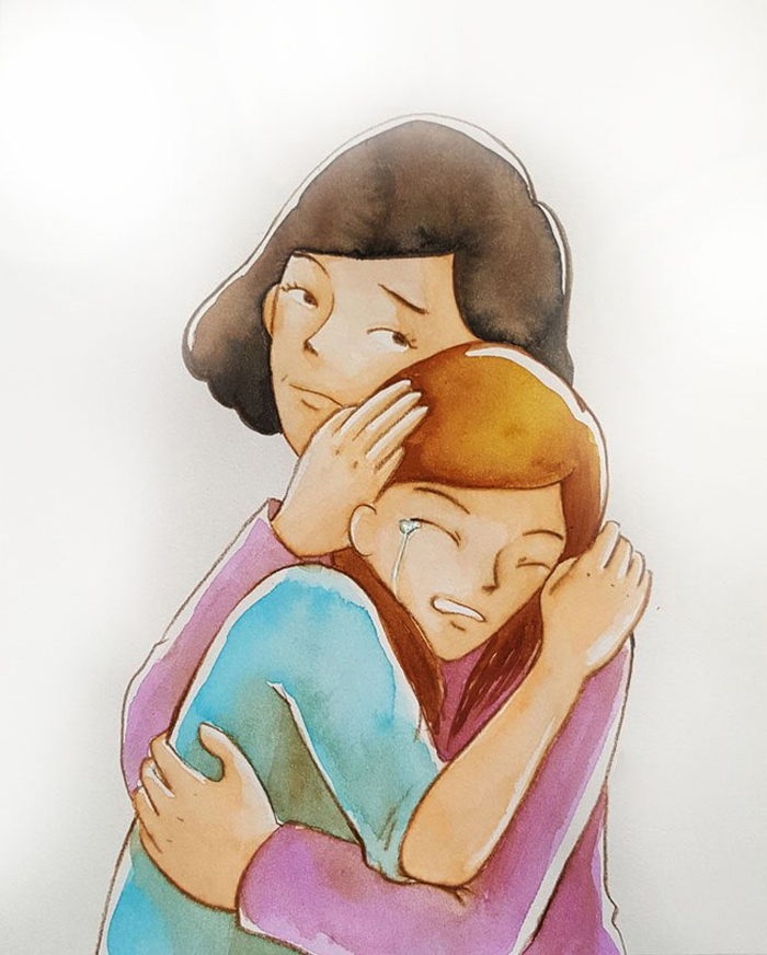 Tranh vẽ mẹ và con gái