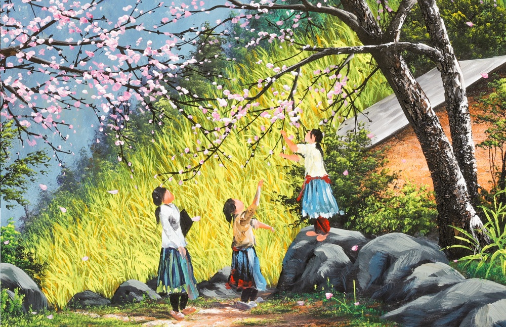 Tranh vẽ phong cảnh mùa xuân Sapa