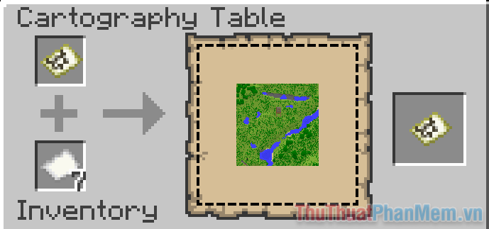 Để mở rộng thêm bản đồ, bạn cần phải sử dụng đến Cartography table