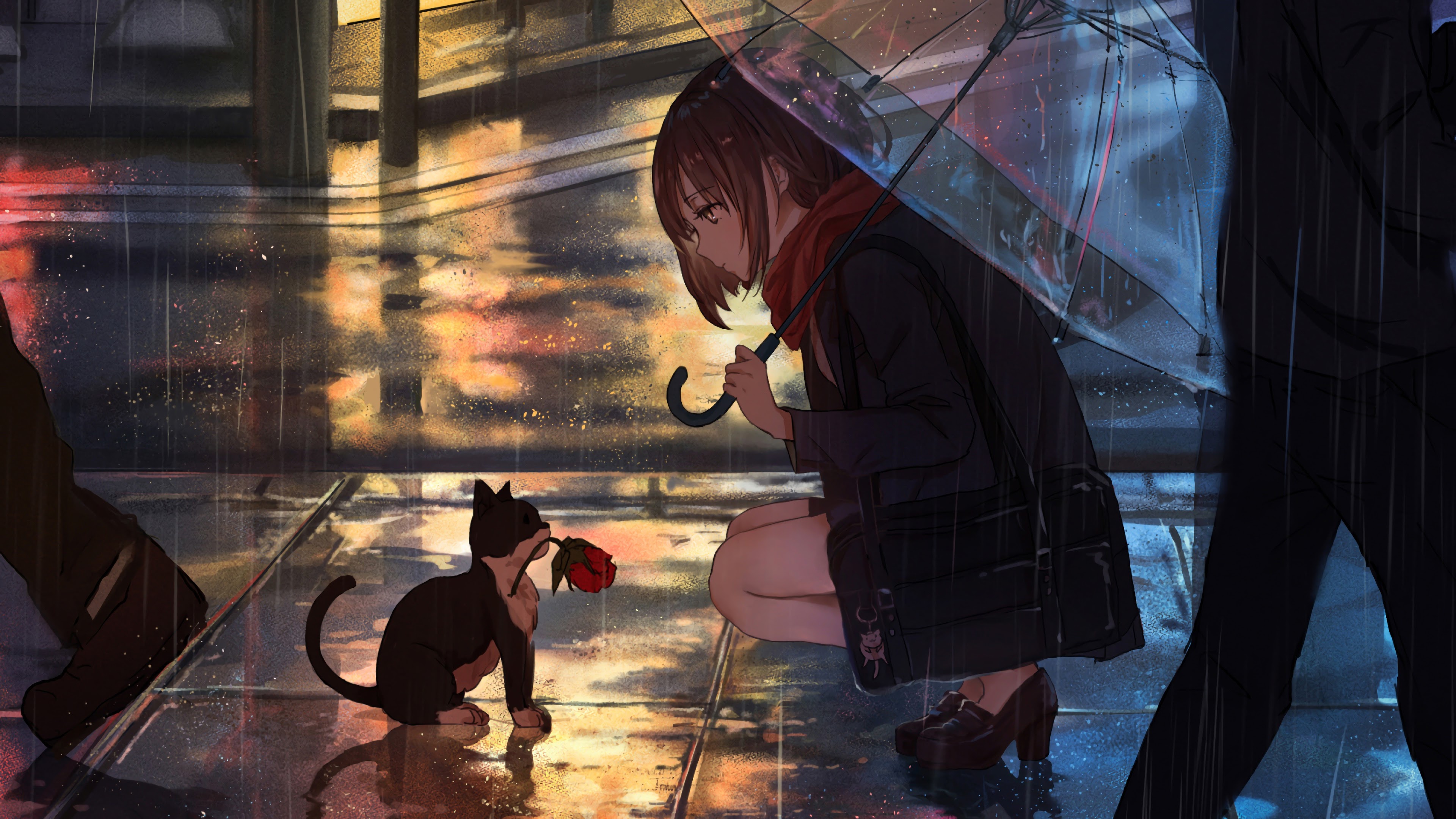 Hình ảnh anime girl buồn trong mưa