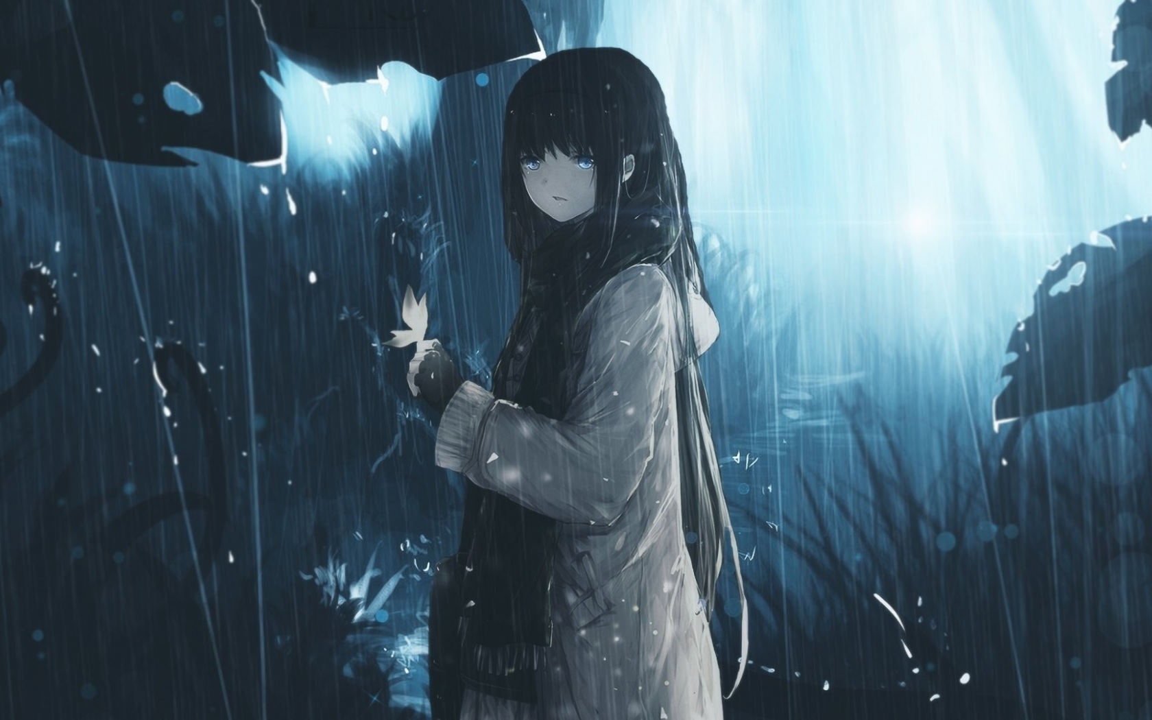 Ảnh anime về cơn mưa buồn cô đơn