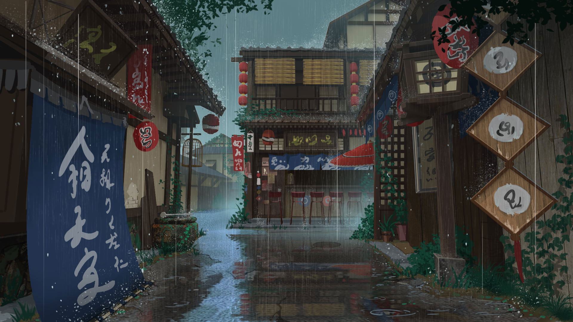 Hình ảnh anime buồn mưa đẹp