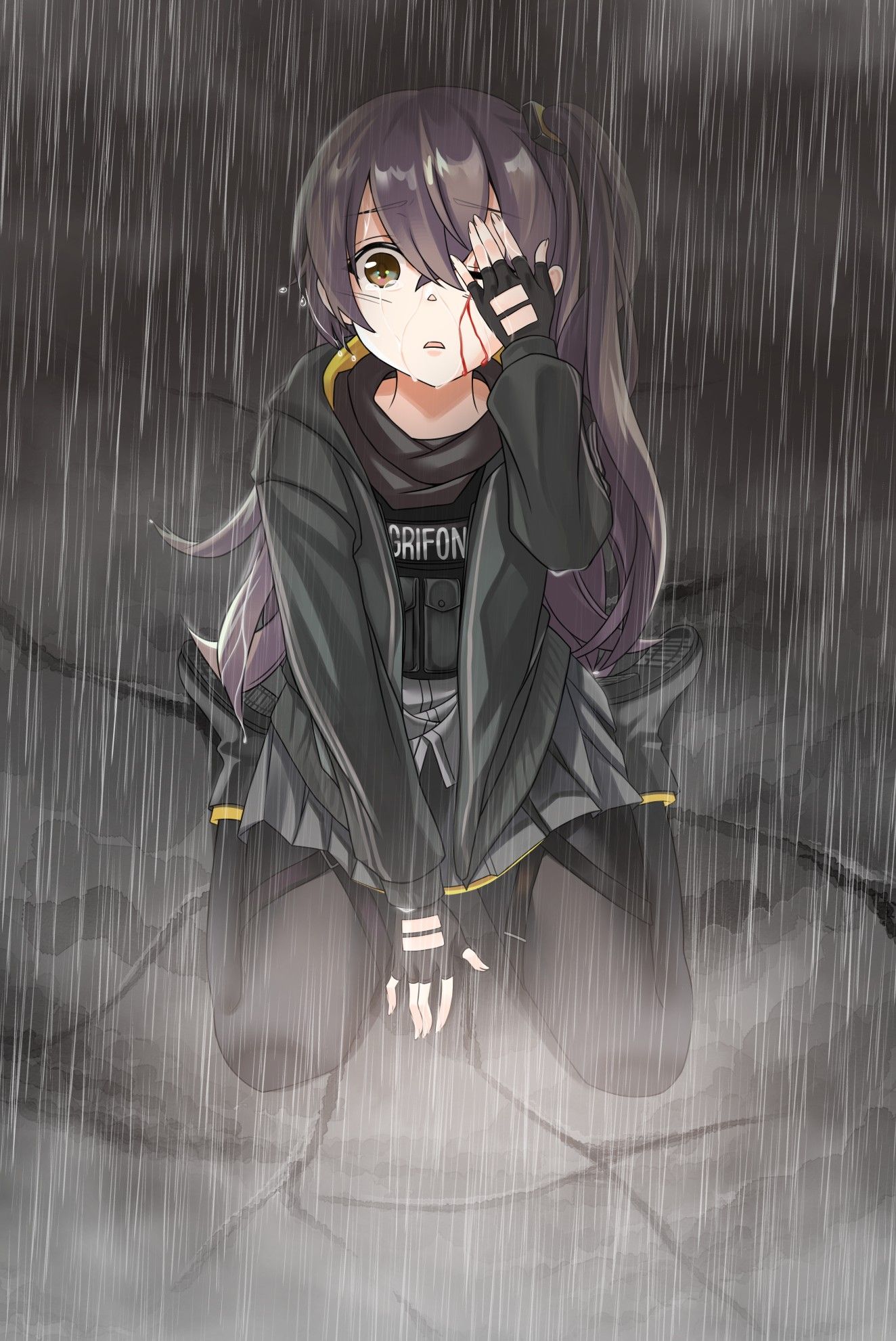 Hình ảnh anime buồn đau khổ trong mưa