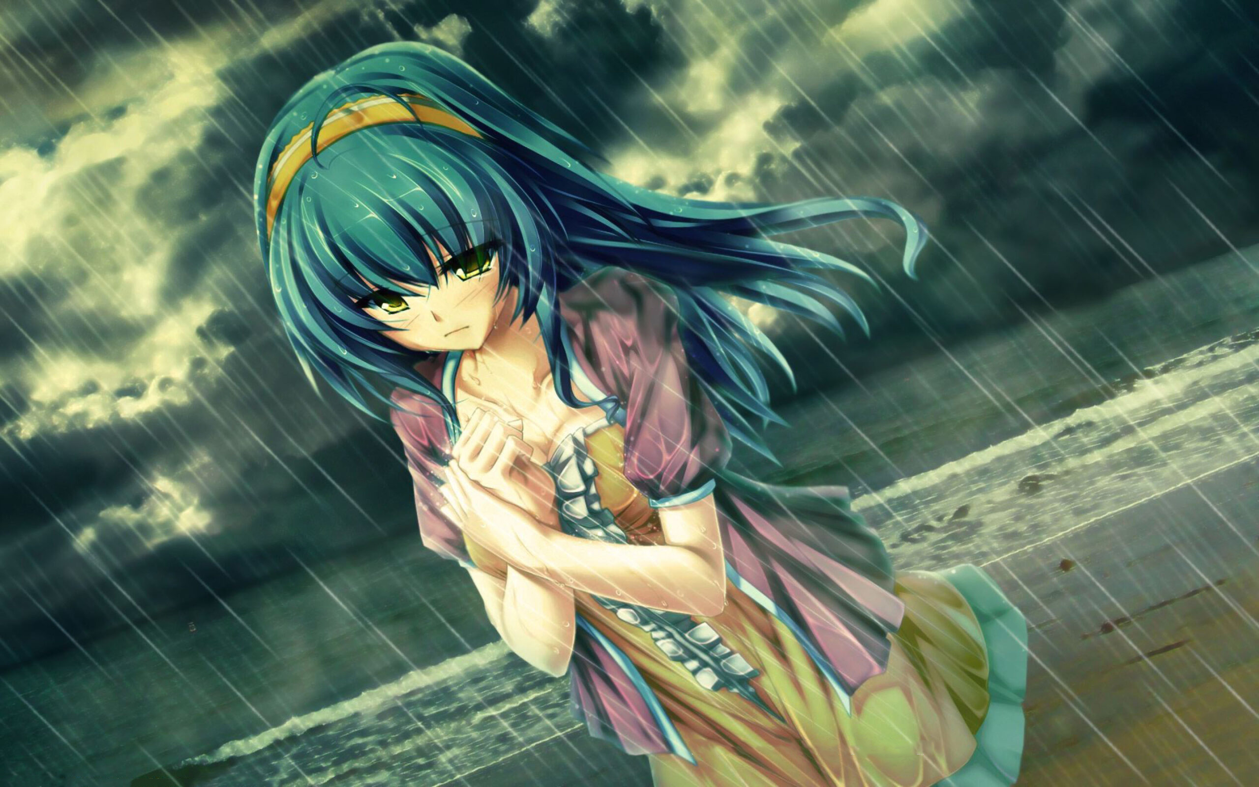 Hình ảnh anime mưa buồn, cô đơn