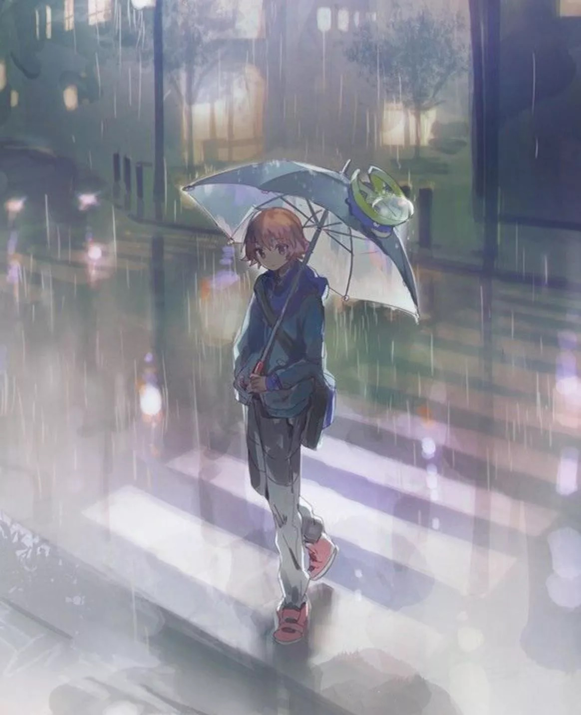 Hình ảnh anime buồn lãng mạn mưa