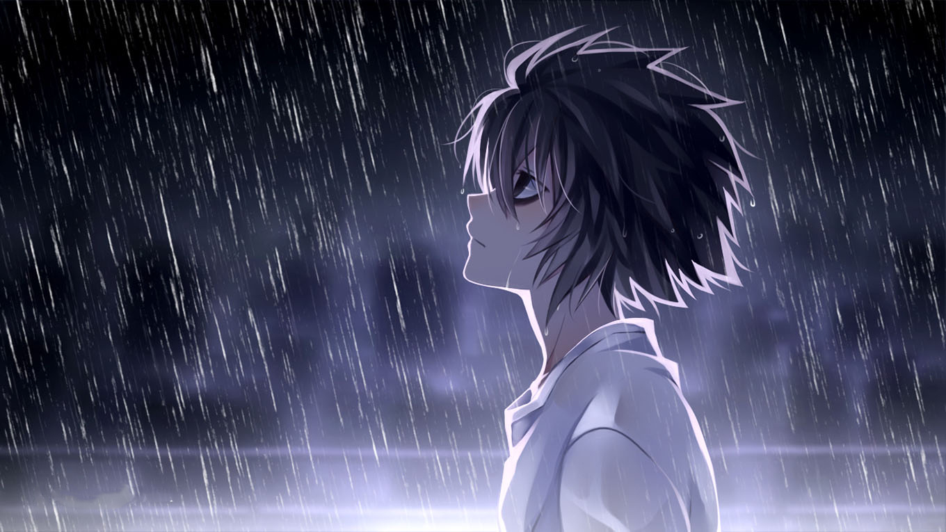 Hình ảnh anime về cơn mưa tình yêu cô đơn