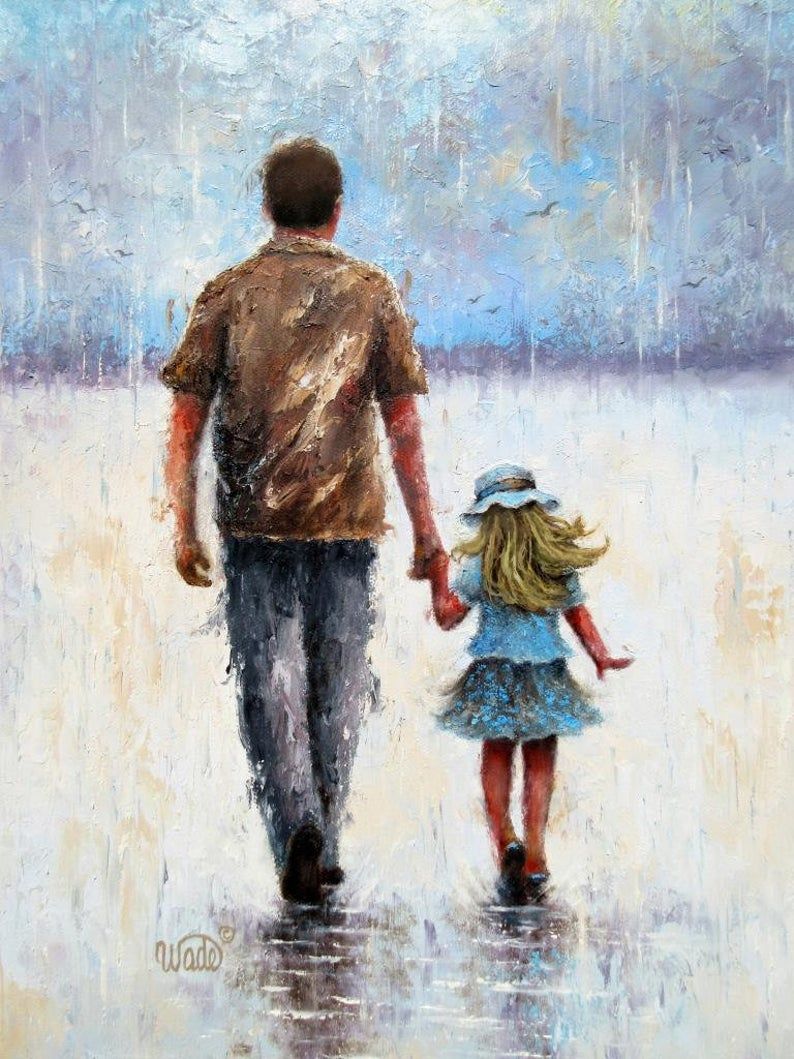 Tranh vẽ cha và con gái