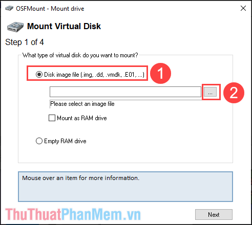 Wählen Sie Disk-Image-Datei <span style=