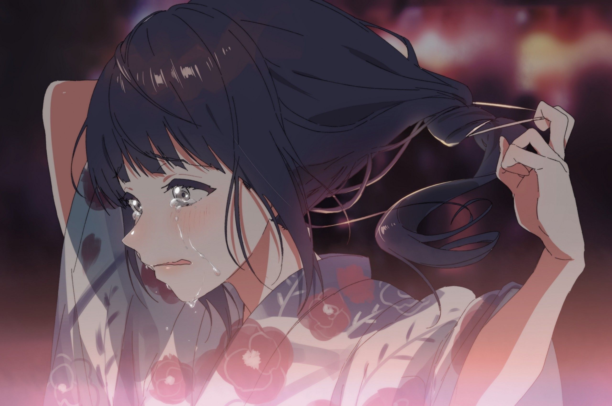 Hình ảnh girl anime buồn, khóc
